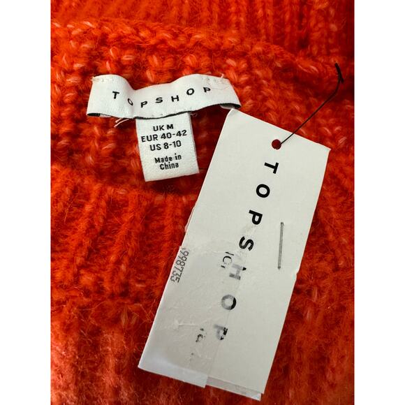 New ~ TOPSHOP NORDSTROM ~Knit Volume Sleeve Fluffy Sweater Size 8-10 - Picture 7 of 9